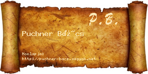 Puchner Bács névjegykártya